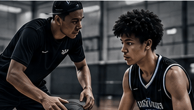 Coach working with a player